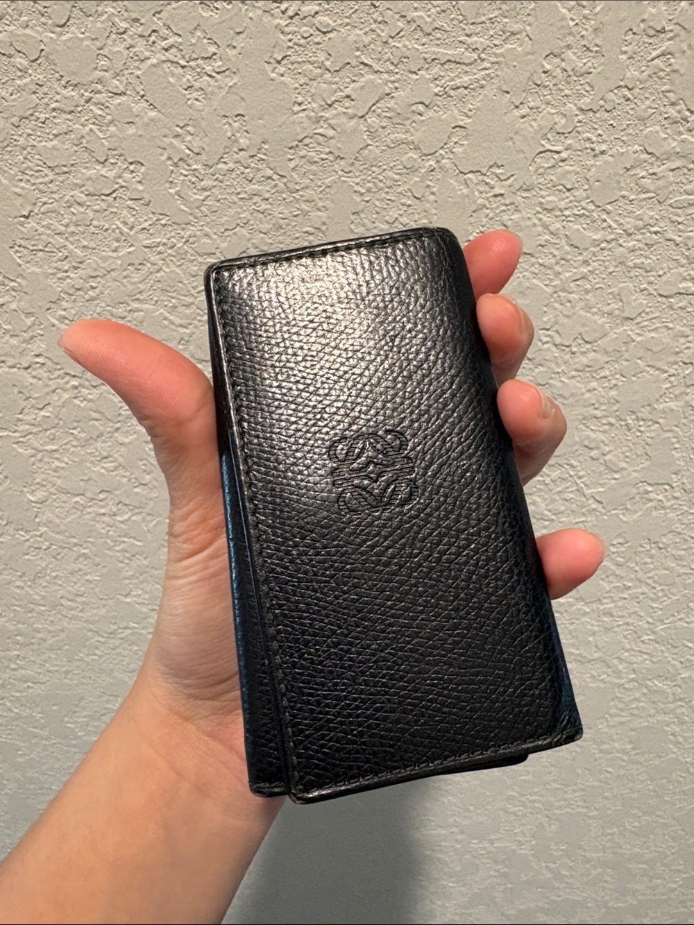 Loewe Black Leather Men's Card Holder Key Holder